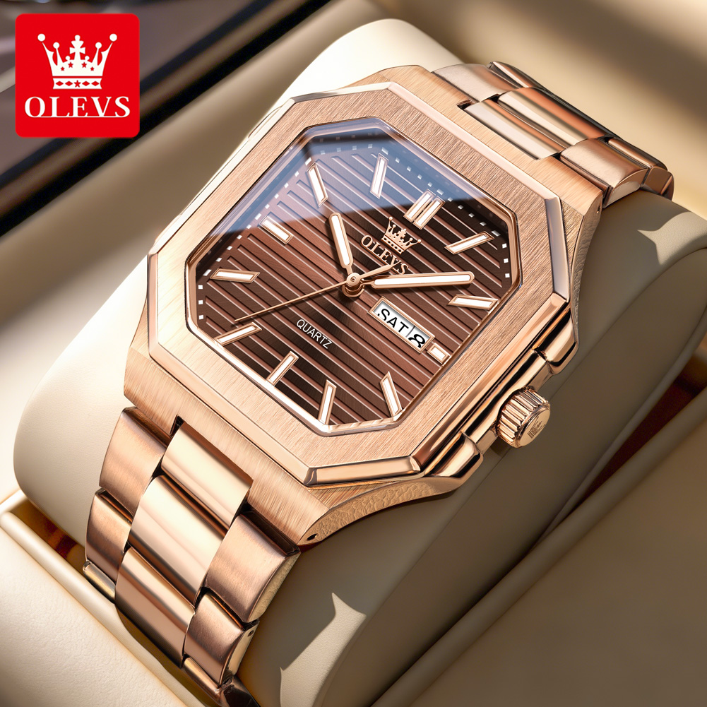 Cartier Watch Tank - OLEVS Jam Tangan Kuarsa Persegi Asli