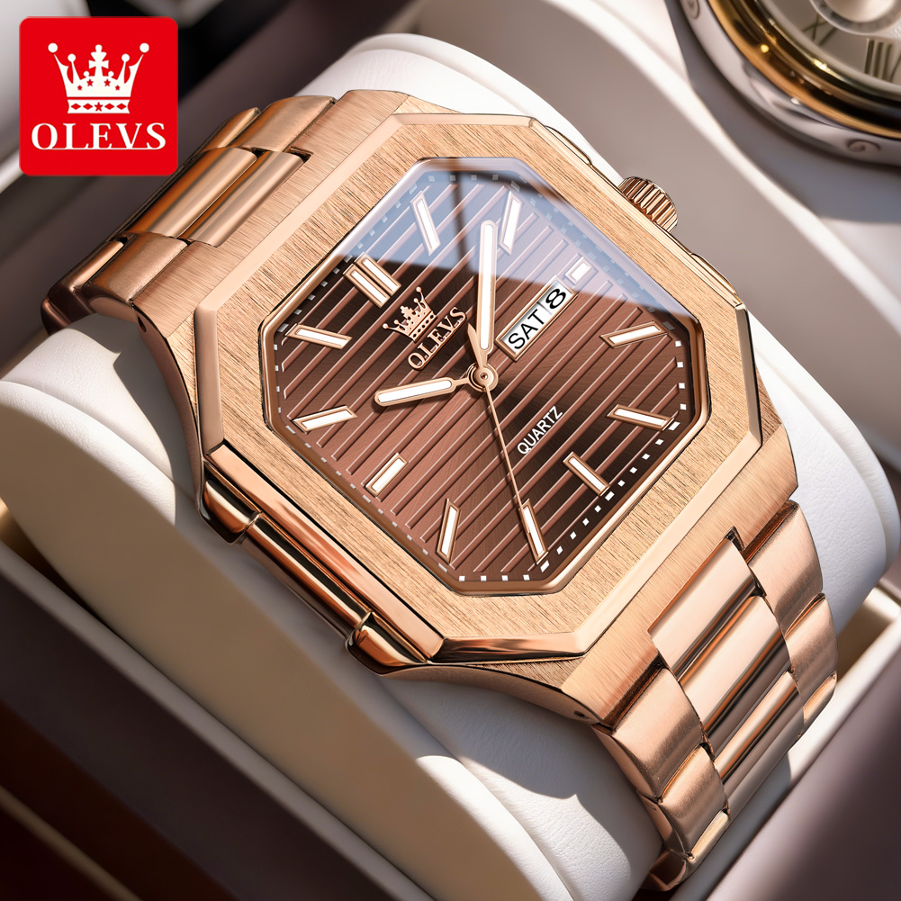 OLEVS Jam Tangan Kuarsa Perseg - Cartier Watch Tank ulasan dan harga