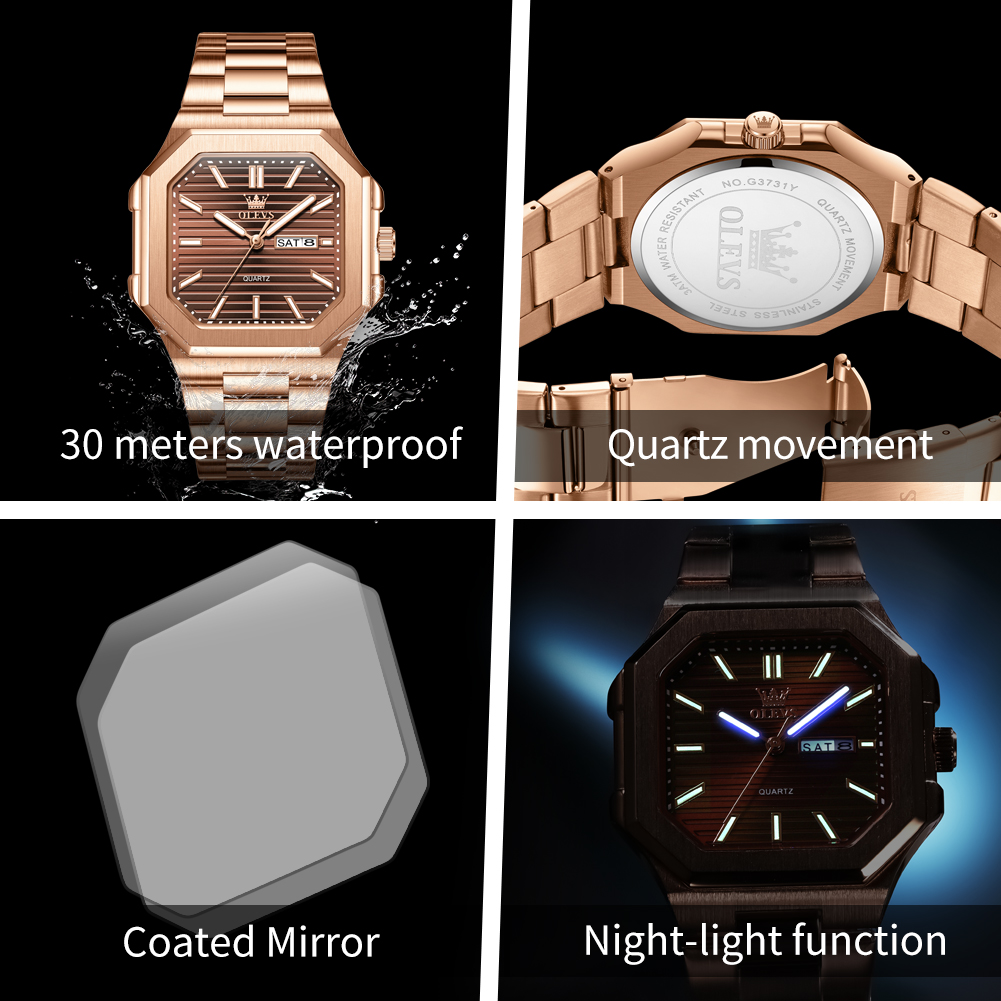 OLEVS Jam Tangan Kuarsa Perseg - Cartier Watch Tank ulasan dan harga